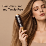 Boar Bristle Round Hair Brush | Blowout Styling Brush for Root Lift, Smooth Ends & Volume