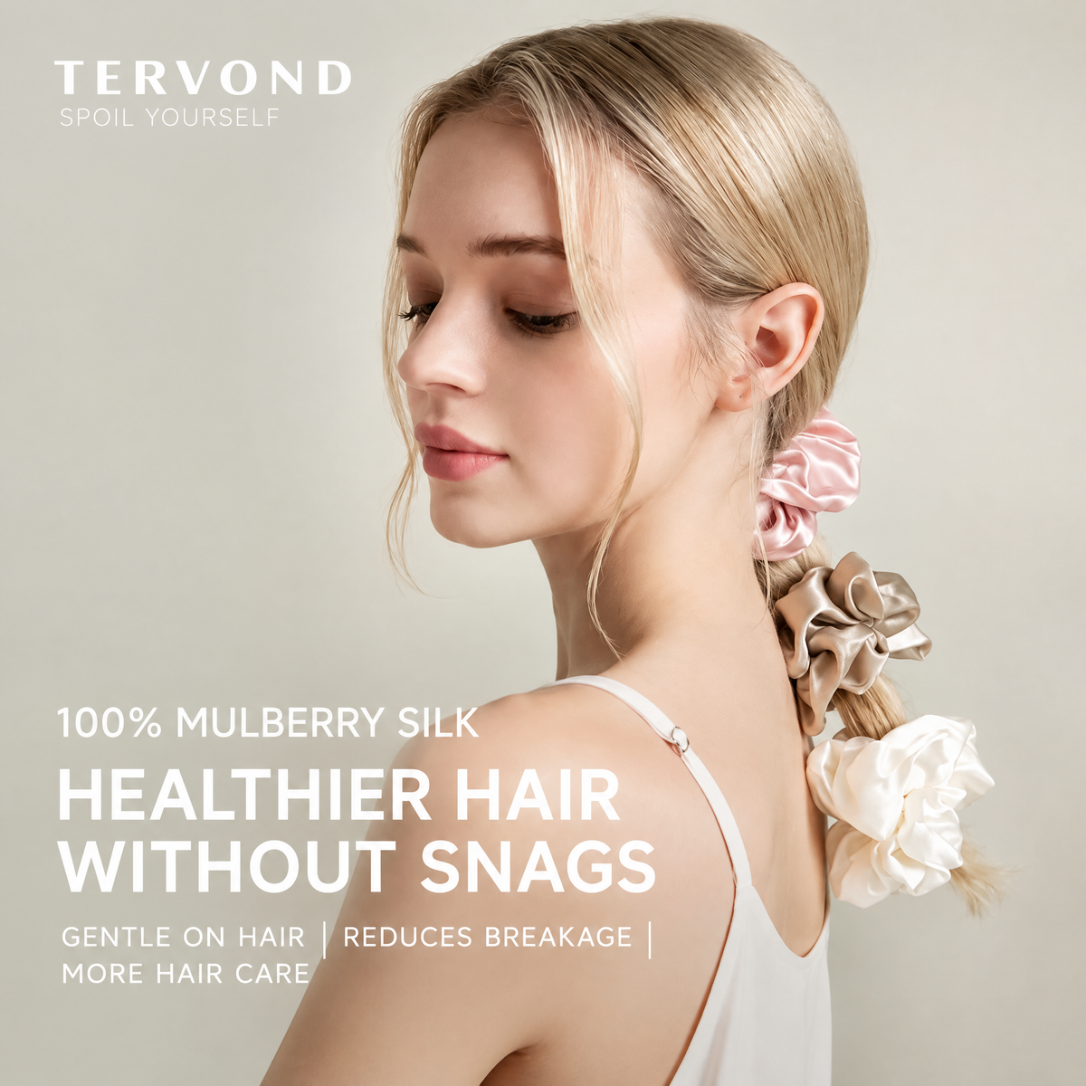 Mulberry Silk Hair Scrunchie | Gentle Ponytail Holder for Buns, Everyday Styling & Accessories