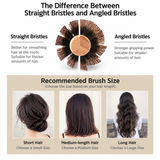 Boar Bristle Round Hair Brush | Blowout Styling Brush for Root Lift, Smooth Ends & Volume