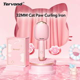 32mm Cat Paw Curling Wand | Cute Large Barrel Curling Iron for Soft Curls & Loose Waves