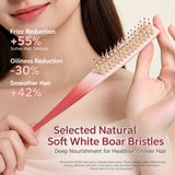Boar Bristle Rat Tail Styling Comb | Precision Parting Brush for Sleek Buns, Ponytails & Flyaways